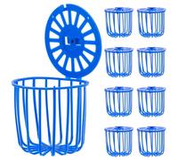 ABOOFAN 10pcs Plastic Bird Food Basket with Hanging Design for Bird Cage, Blue Parrot Vegetable and Fruit Feeder, Small Creative Appearance for Cockatiel Feeding
