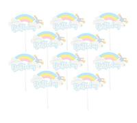 ABOOFAN 10pcs Rainbow Star Cake Toppers Decorative Inserts for Birthday Cakes for Celebrations Easy to Use and Store for Creating Festive Atmosphere