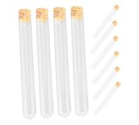 ABOOFAN 10pcs Round Bottom Glass Test Tubes with Cork Stoppers Borosilicate Laboratory Vials for Scientific Research Education and Industrial Use High Temperature Resistant Transparent