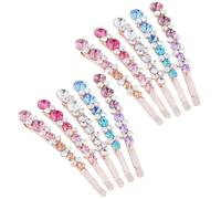 ABOOFAN 10pcs Shiny Rhinestone Hair Clips for Women, Alloy Material with Assorted Colour, Suitable for Many Hairstyles and Long Term Use, for Taking Photos and Birthdays