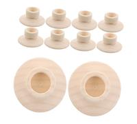 ABOOFAN 10pcs Unfinished Wooden Tealight Candle Holders Handcrafted Wood Stands for Wedding Table Centerpieces Rustic Wood Pedestal Display for Party Decorations