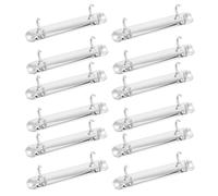 ABOOFAN 12Pcs A7 Metal Loose Leaf Binder Rings 2-Hole DIY Binding Clips Silver Small Notebook Binder Mechanism for Planner and Index Cards Office Supplies