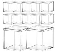 ABOOFAN 12pcs Acrylic Storage Boxes with Lids for Candy and Jewelry, Small Containers with Good Sealing Performance, for Homes and Schools Organizing Collections
