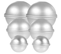 ABOOFAN 12Pcs Aluminum Alloy Semicircle Bath Bomb Mold Deep Cavity Non-Stick Soap Ball Making Molds DIY Cake Crafting Tools for Home Bakery and Handmade Crafts