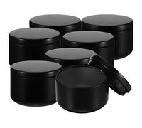 ABOOFAN 12pcs Black Metal Candle Tin Containers with Lids 53x37mm round DIY Candle Making Jars Sealed Solid Aromatherapy Wax Storage for Travel and Home Craft