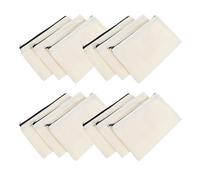 ABOOFAN 12pcs Blank Sublimation Cosmetic Bags with Zipper DIY Canvas Storage Pouches for Travel Makeup Organizer Portable Craft Canvas Toiletry Bags
