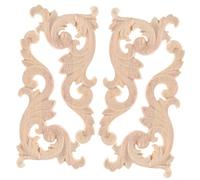 ABOOFAN 12pcs Carved Onlay Appliques for Home Decor Natural Wood Accent for Cabinet Door and Furniture Unpainted Decorative Elements for Easy