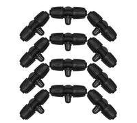 ABOOFAN 12pcs Drip Irrigation Tee Connectors for Irrigation Tubing with Precise Water Distribution and Versatile Application, Black Pp Plastic Hose Couplings Suitable for Farming Projects