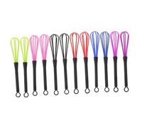 ABOOFAN 12pcs Hair Dye Mixing Whisks Plastic Manual Salon Whisk Set 6 Colors for Professional Hairdressing and Hair Colouring Supplies