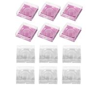 ABOOFAN 12pcs Plastic Eyelash Case with Rosy and Silver Glitter Transparent Lash Holder Boxes for Secure False Eyelash Storage and Protection Practical Compact Design for Personal Use