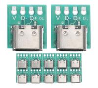 ABOOFAN 12pcs USB C Connector Board DIY with USB Type-c 3.1 Serial Technology Zinc Alloy and Pcb Material Faster Data Transmission for Data Cable Transmission and Networking Projects