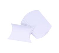 ABOOFAN 12pcs Wedding Candy Boxes Pillow Shape White Paper Packaging Candy Chocolate Boxes Gorgeous Delicate Style for Wedding Party