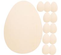 ABOOFAN 12pcs Wooden Easter Eggs for Crafts Unfinished Egg Shaped Wood Slices DIY Painting Graffiti Spring Decorations for Home