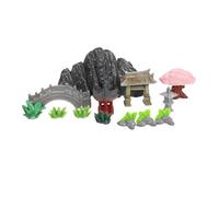 ABOOFAN 13pcs Mini Resin Fairy Garden Accessories Compact Faux Landscape Rock Bridge Pavilion Miniature Figurines for Zen Gardens Indoor Outdoor Micro Landscape Decor