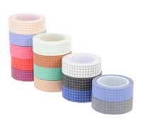 ABOOFAN 14 Rolls Washi Tape for Scrapbooking and Hand Account Self-adhesive Decorative Masking Tapes in Mixed Solid Color Patterns Easy Tear for Diaries Journals and DIY Art Projects