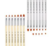 ABOOFAN 14Pcs Nail Art Brush Set with 7 Glitter Pens and Glitter Nail Dotting Brushes Manicure Accessories for Professional Salon and Home Use