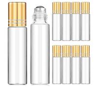 ABOOFAN 15 Pcs Essential Oil Roller Bottles Set, 10ml Refillable Glass and Plastic Bottles with Stainless Steel Roller Balls, Compact and Leak-resistant Design for Travel and Perfume Use