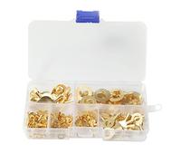 ABOOFAN 150pcs Copper Ring Terminals Bare Copper Lug Connectors for Crimping Non Insulated Moisture Resistant Storage Case for Automotive and Electrical Wiring