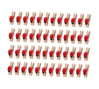 ABOOFAN 150pcs Mini Wooden Ladybug Photo Clips for Crafts Sturdy Paper Memo Holders with Adjustable Display Angle Charming DIY Art Fasteners for Notes Cards and Home Decoration
