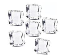 ABOOFAN 150pcs Simulated Ice Cubes Artificial Acrylic Square Ice Cubes Fake Crystal for Photography Props Kitchen Decoration Fake Artificial