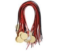 ABOOFAN 15pcs 20mm Brass Piezo Discs Acoustic Guitar Pickup with 25cm Lead Cable, Contact Microphone Pickup for Acoustic Instruments and Electronic Drum Trigger