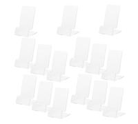 ABOOFAN 15pcs Clear Acrylic Phone Stand Portable Cell Phone Holder Desk Base with Stable Support for Smartphones and Tablets Transparent Minimal Footprint Display for Office Home Kitchen