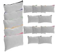 ABOOFAN 15pcs DIY Heat Transfer Canvas Pencil Case Bulk Zipper Bag for Makeup Travel Sublimation Blank Pouch Compartments Random Color