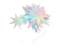 ABOOFAN 15pcs Holographic Iridescent Star Garland Decorations for Birthday Shower Ramadan Eid Party Backdrop with Hollow Five Pointed Star Design Friendly and Space Saving Party Supplies
