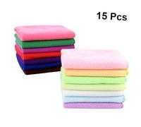 ABOOFAN 15pcs Premium Ultra Fine Microfiber Towels Absorbent Cleaning Cloths for Car Kitchen Windows and Furniture Lint- Soft Multipurpose Cleaning Accessories in Mixed Colors
