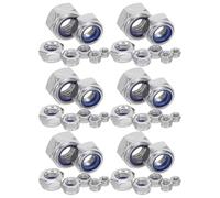 ABOOFAN 180pcs Stainless Steel Lock Nut Set M3-m12 Metric Self-locking Hex Nuts for Industrial Electronics Repairs DIY Projects