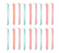 ABOOFAN 18pcs Cold Wave Perm Rods Set - Plastic Heatless Spiral Curling Rods for Women’s Long Short Hair - White Green, White Pink Pink Yellow Hair Rollers for DIY Styling