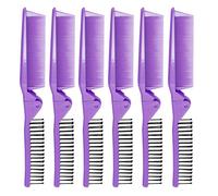 ABOOFAN 1bag Anti-static Foldable Hair Comb High Temperature Resistant Portable Plastic Folding Combs with Double-headed Design Compact Travel-friendly Purple Hairbrush for Thick Curly