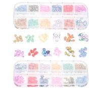 ABOOFAN 2 Boxes Easter Manicure Decor Soft Clay Nail Art Pieces Adorable Rabbit Crystal Ornaments DIY Nail Accessories for Spring Holiday