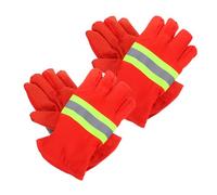 ABOOFAN 2 Pairs Fire Resistant Gloves Heat Insulated Scalding Extrication Gloves for Emergency Rescue Firefighting High Temperature Protection with Soft Lining and Enhanced Grip