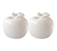 ABOOFAN 2 pcs Apple Ceramic Ornament Ceramic Sculpture crystal apples figurine holiday statue Table decoration dinner table decor Creative Household Decor porcelain ceramics white desktop