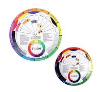ABOOFAN 2 Pcs Creative Assorted Color Wheel for Women Makeup and Nail Art, Two Sided Paper Visual Tool Teaching Color Relationships, for Makeup Blending and Colored Mixing Learning