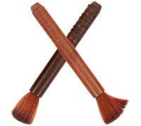 ABOOFAN 2 Pcs Wooden Rosin Brushes for String Instruments, Erhu and Violin Dust Cleaning Tools with Ebony and Rosewood Handles, Professional Erhu Care Brushes for Delicate Random Color