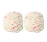 ABOOFAN 2 Rolls Skin-Friendly Portable Knitting Yarn for Cat Clothes Making and Beaded White Supple Crochet Yarn Multi-Function Soft for Hand Knitting and DIY Projects