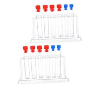 ABOOFAN 2 Sets Clear Plastic Test Tubes with Rack and Caps Multipack for Scientific Experiments Students and Researchers Lab Use Secure Tube Stand for Candy Storage and Random Color