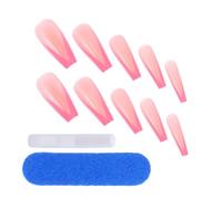 ABOOFAN 2 sets Long Coffin False Nails Abs Material Ballerina Tips for Women Easy to Trim File Comfortable Manicure Beauty Tools for Weddings Proms and Festivals