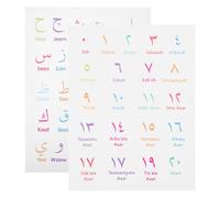 ABOOFAN 2 Sheets Arabic Alphabet Chart Poster for Bedroom and Preschool Education, Easy to Use Cotton Linen Learning Alphabet Poster Creative Design