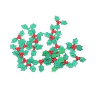 ABOOFAN 200pcs Christmas Greenery Wreath Making Artificial Holly Leaves Artificial Christmas Berry Leaves Decorations Craft Hair Bow DIY Xmas Party Accessories