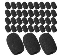 ABOOFAN 200pcs Mini Foam Microphone Windscreen Black Sponge Headset Cover for Lapel Mic Amplification Device, Sturdy Secure Fit for Lectures Indoor Instruction