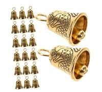 ABOOFAN 20pcs Antique Jingle Bells for Crafting Clear Sound Tibetan Bell Charms for Christmas Tree Ornaments Door Hangers Wreaths and Decor