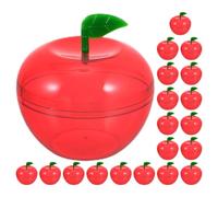 ABOOFAN 20pcs Christmas Apple Shaped Candy Box Container Plastic Sweet Jars Treat Boxes Holders for Christmas Holiday Party Decorations