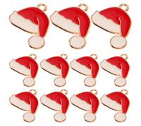 ABOOFAN 20pcs Christmas Hat Pendant Alloy Red Christmas Theme Lightweight Jewellery Making Supply for DIY Jewelry and Handmade Gifts, Classmates and Craft Lovers