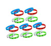 ABOOFAN 20pcs Football Silicone Wristbands for Team Bonding Sweatproof Sports Bracelets in Red White Blue Green Football-themed Accessories for Fans Clubs Soccer Events