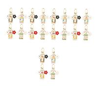 ABOOFAN 20pcs Japanese Style Keychains Year Blessing Keychains Cute Cherry Blossom Hanging Decorations for Backpack Bag Key Ring Decor