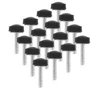 ABOOFAN 20pcs M6 Thumb Screws with Rubber Head for Easy Rotation and Quick Removal Black Metal Thread Clamping Knob Screws Suitable for Fixing and Replacement