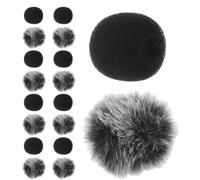 ABOOFAN 20pcs Microphone Windproof Cover Mic Windscreen Furry Lavalier Microphone Wind Cover for Stage Performance Party Event